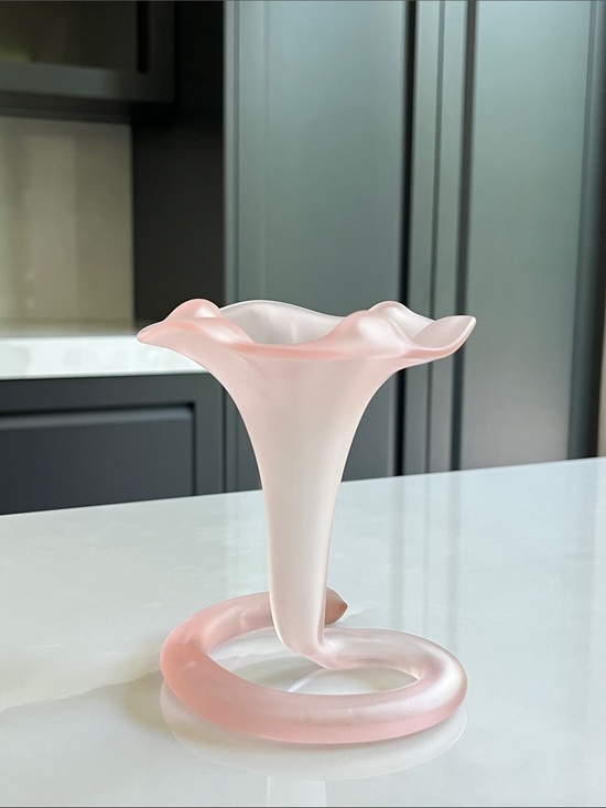 Stiver Italy Other - Stiver Italy Frosted Pink Lily Vase. Italian Matte Frosted Glass Vase. 1970.